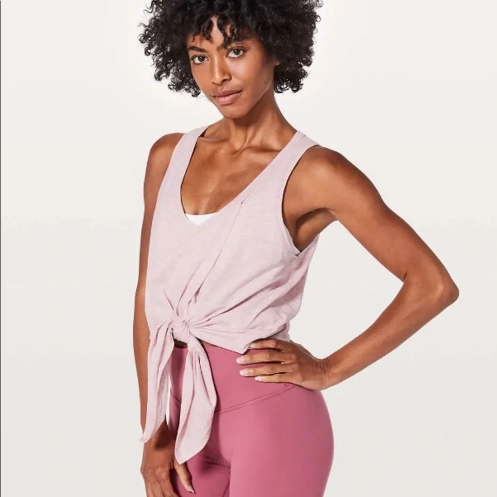 Lululemon Pink Knot a Problem Tank Top - Picture 1 of 9